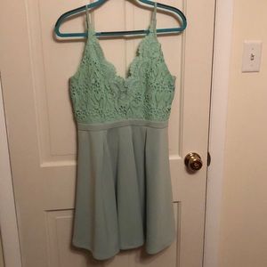 Mint green homecoming dress